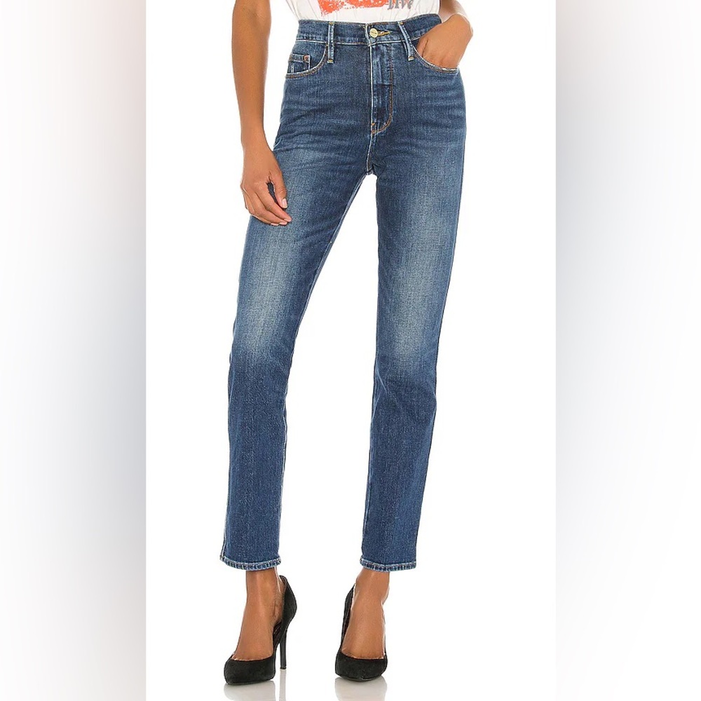 Frame Women’s 25 Jeans Le Sylvie Slender Straight Dark Blue Denim Jeans